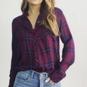 Rue21 Purple Plaid Button-Up Shirt